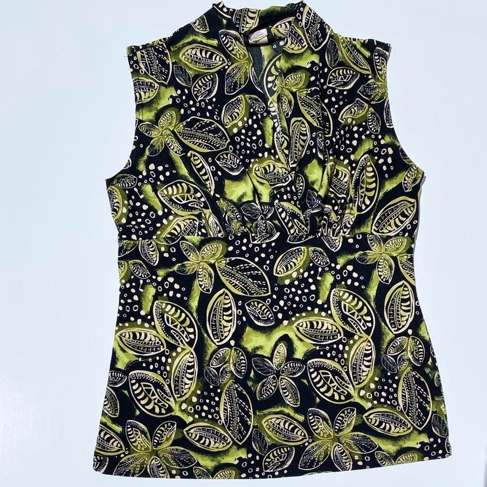 Vintage JKLA California Black and Green Plant Top Fall Y2K 2000s 90s Grunge Goth